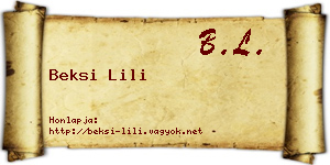 Beksi Lili névjegykártya